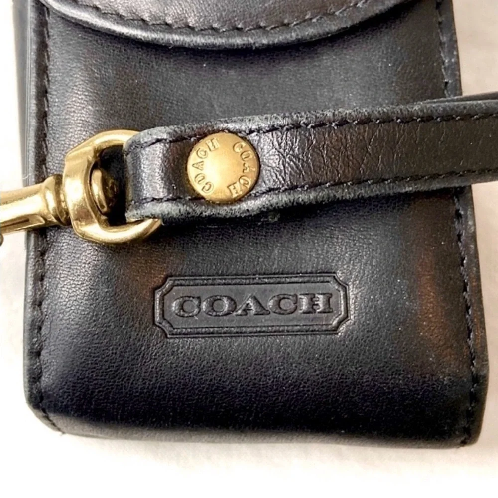 Coach 4521 Star TAC Leather Vintage Flap Small Cell Phone Case Holder